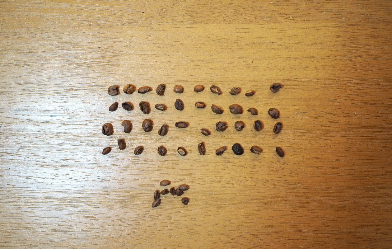 銀座カフェーパウリスタのブルーマス デル スルキ（コーヒー豆）の欠点豆