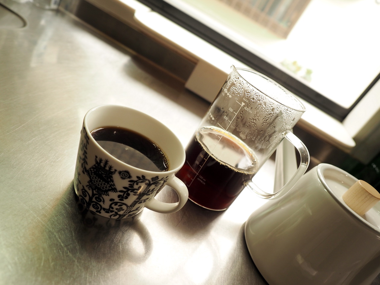 楽天で購入のコーヒー豆「コガメコーヒー」の『極上カビなしコーヒー豆』_抽出完了